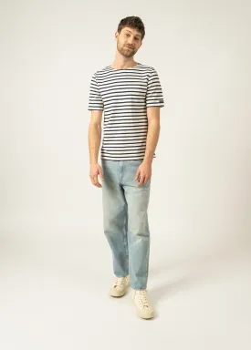 Levant short sleeve striped sailor shirt - regular fit, in light cotton (ECRU/MARINE)