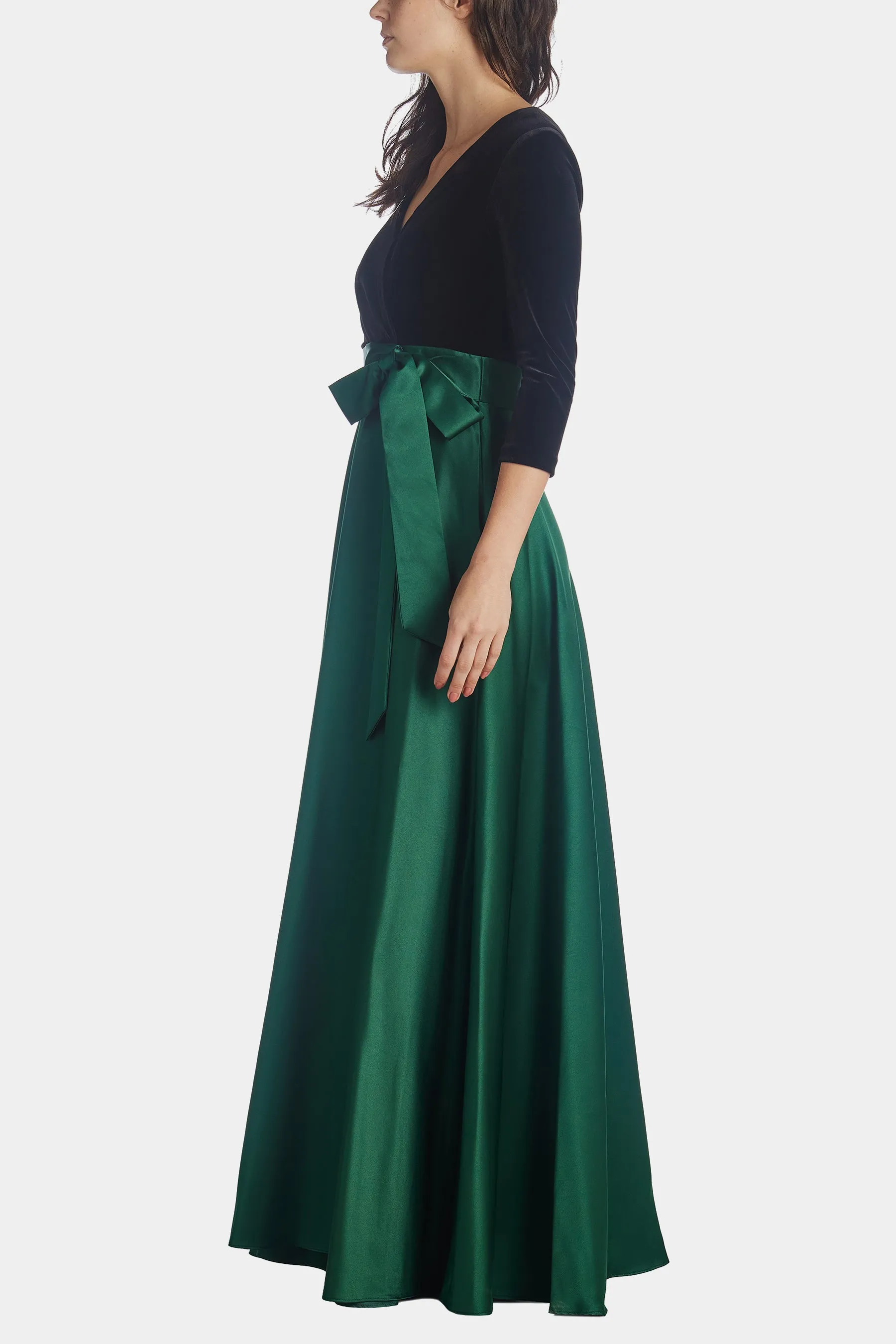 Long Sleeve Velvet Top Gown