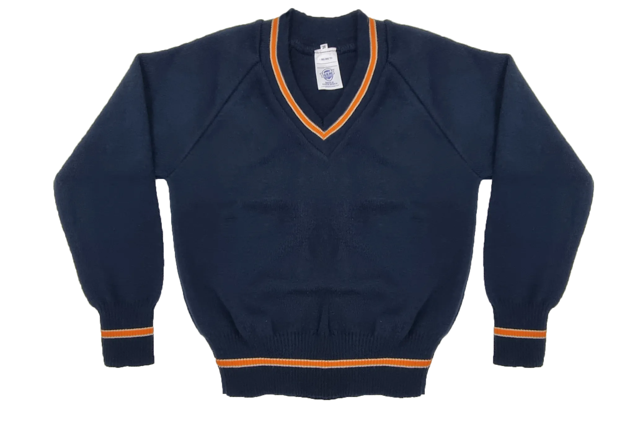 Mens Long Sleeve Striped Jersey - Mayville in Navy and Orange