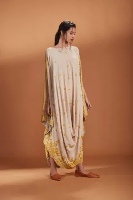 MATI  EMB COWL DRESS IVORY