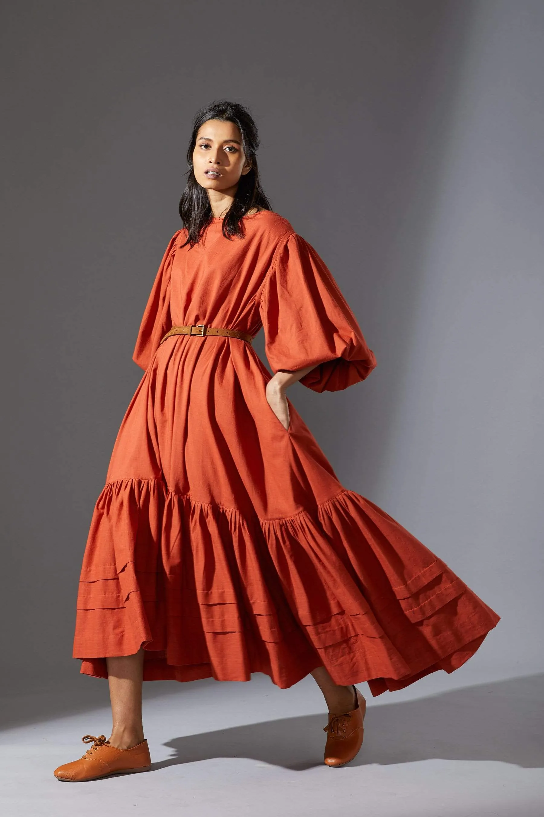 Mati Kaavya Rust Dress