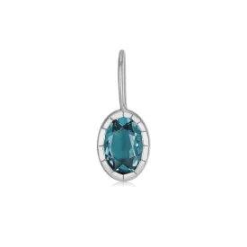 Oval Blue Topaz Silver Pendant