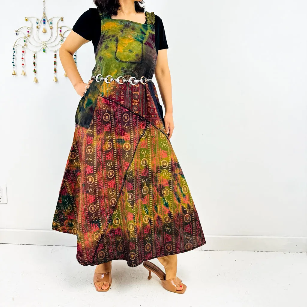 Patchwork Maxi Dress with Pockets