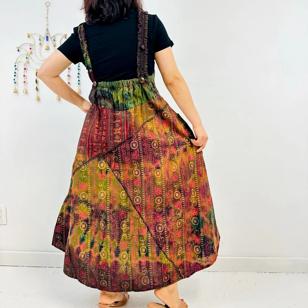 Patchwork Maxi Dress with Pockets