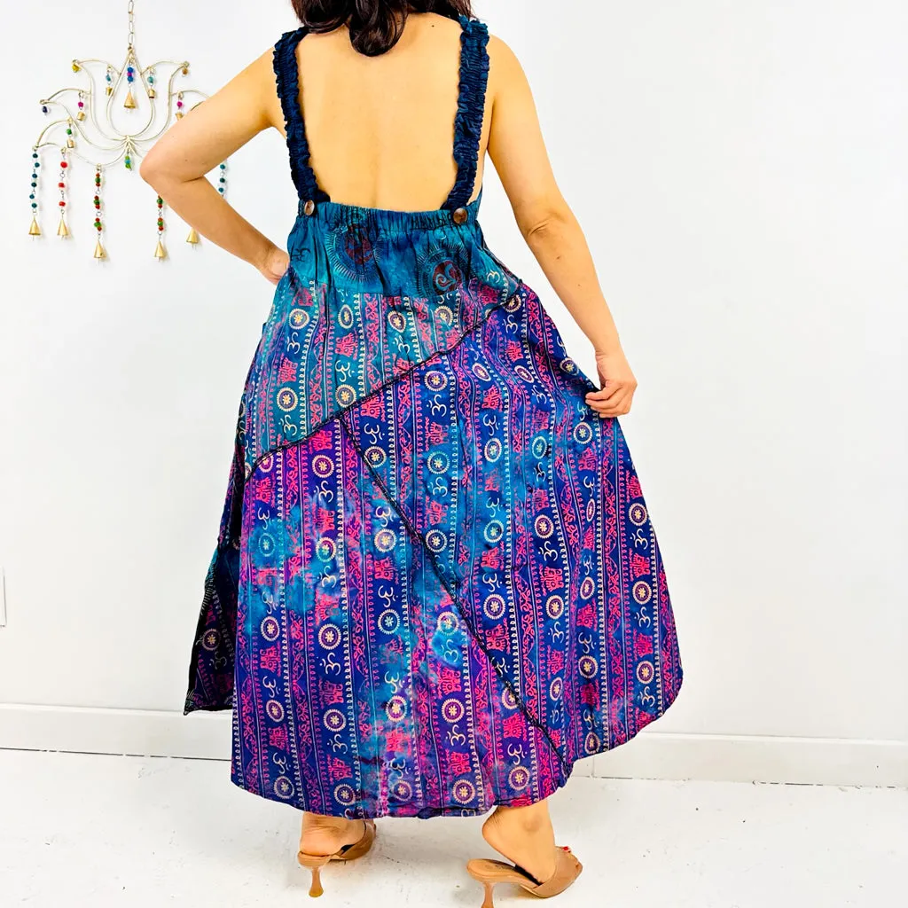 Patchwork Maxi Dress with Pockets