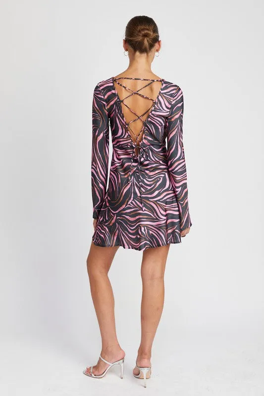 Pink Zebra Mini Dress