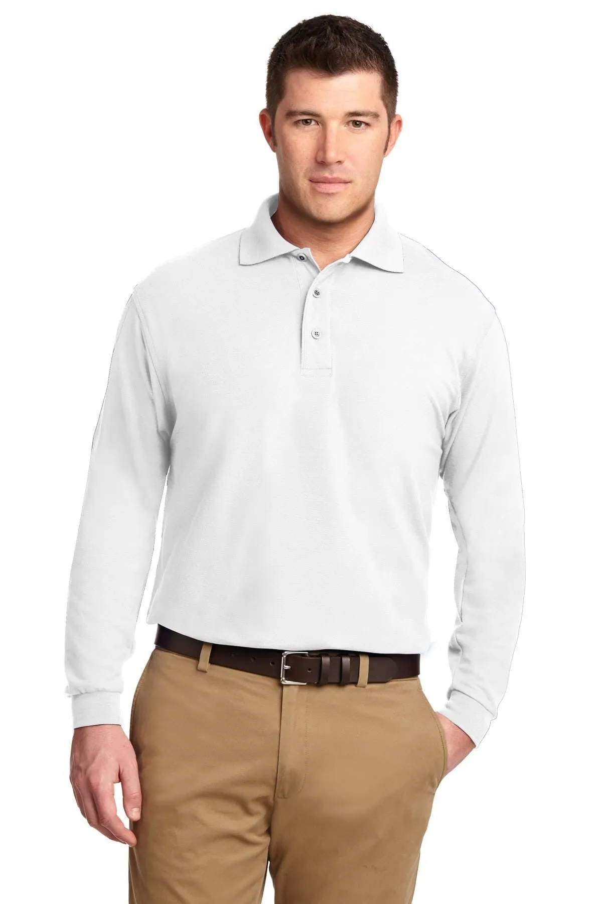 Port Authority Men's Silk Touch Long Sleeve Polo Shirt