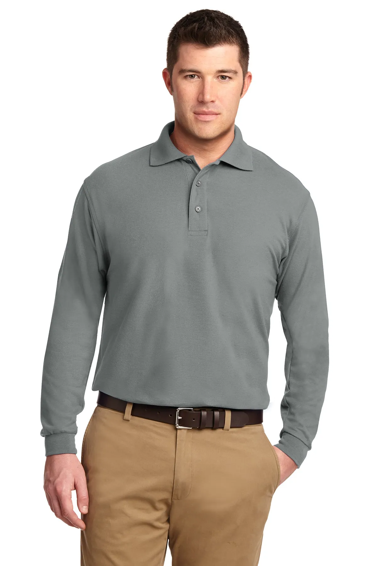 Port Authority Men's Silk Touch Long Sleeve Polo Shirt