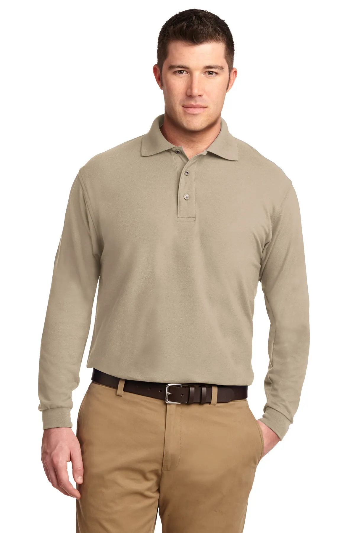 Port Authority Men's Silk Touch Long Sleeve Polo Shirt