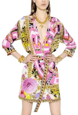 'Psychedelic' Medusa Print Shirt Dress