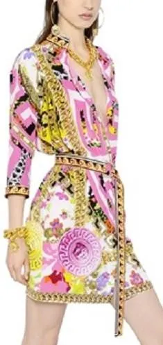 'Psychedelic' Medusa Print Shirt Dress