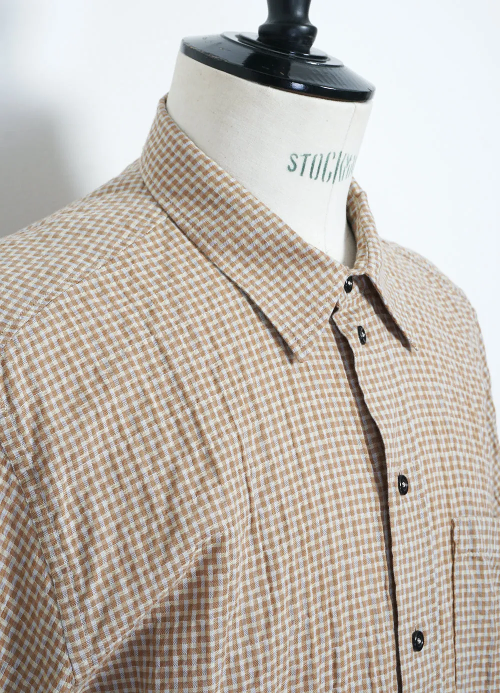 REIDAR | Loose Fit Short Sleeve Shirt | Brown Checks