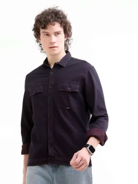 Rubans wine denim overshirt