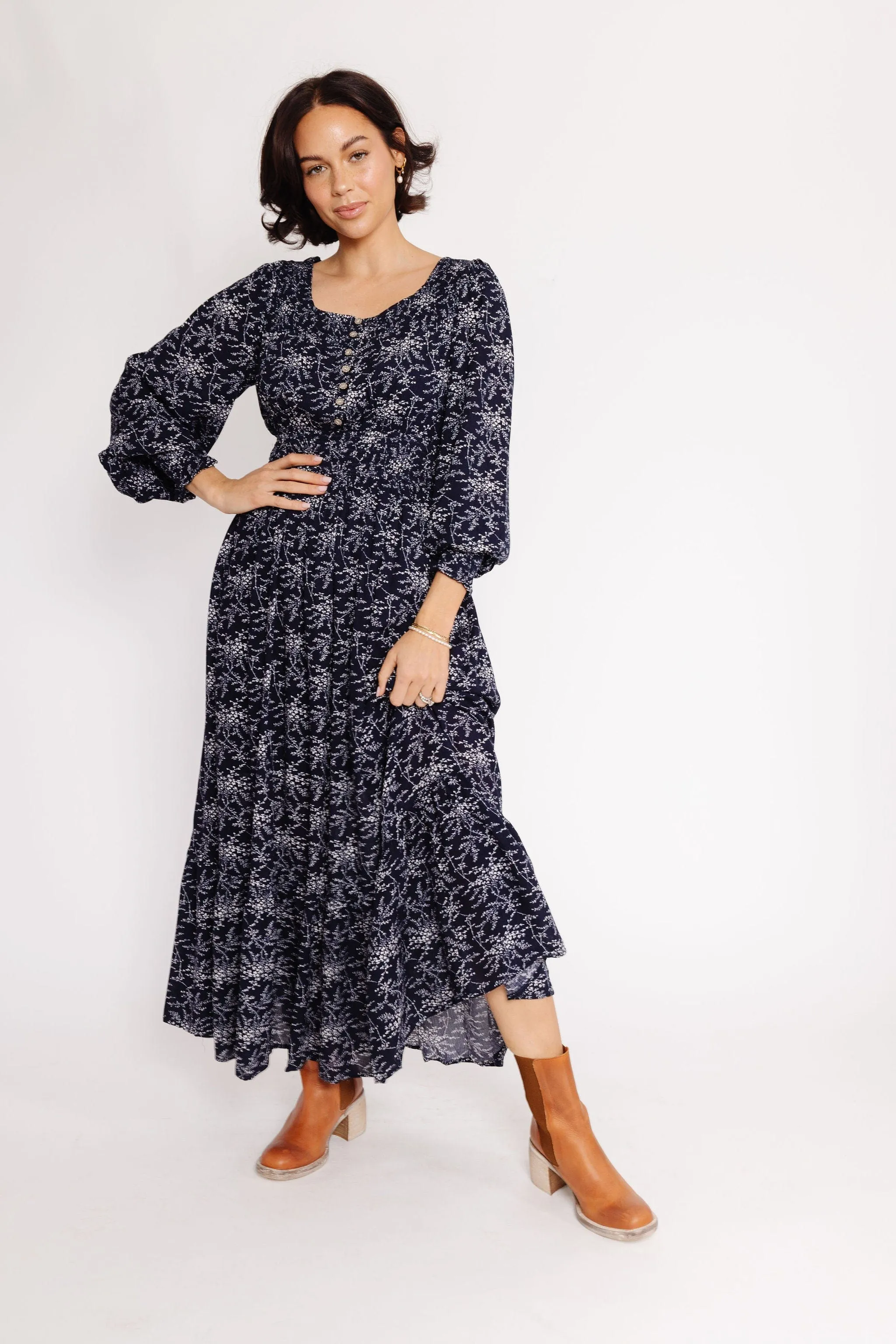 Sabel Dress in Midnight