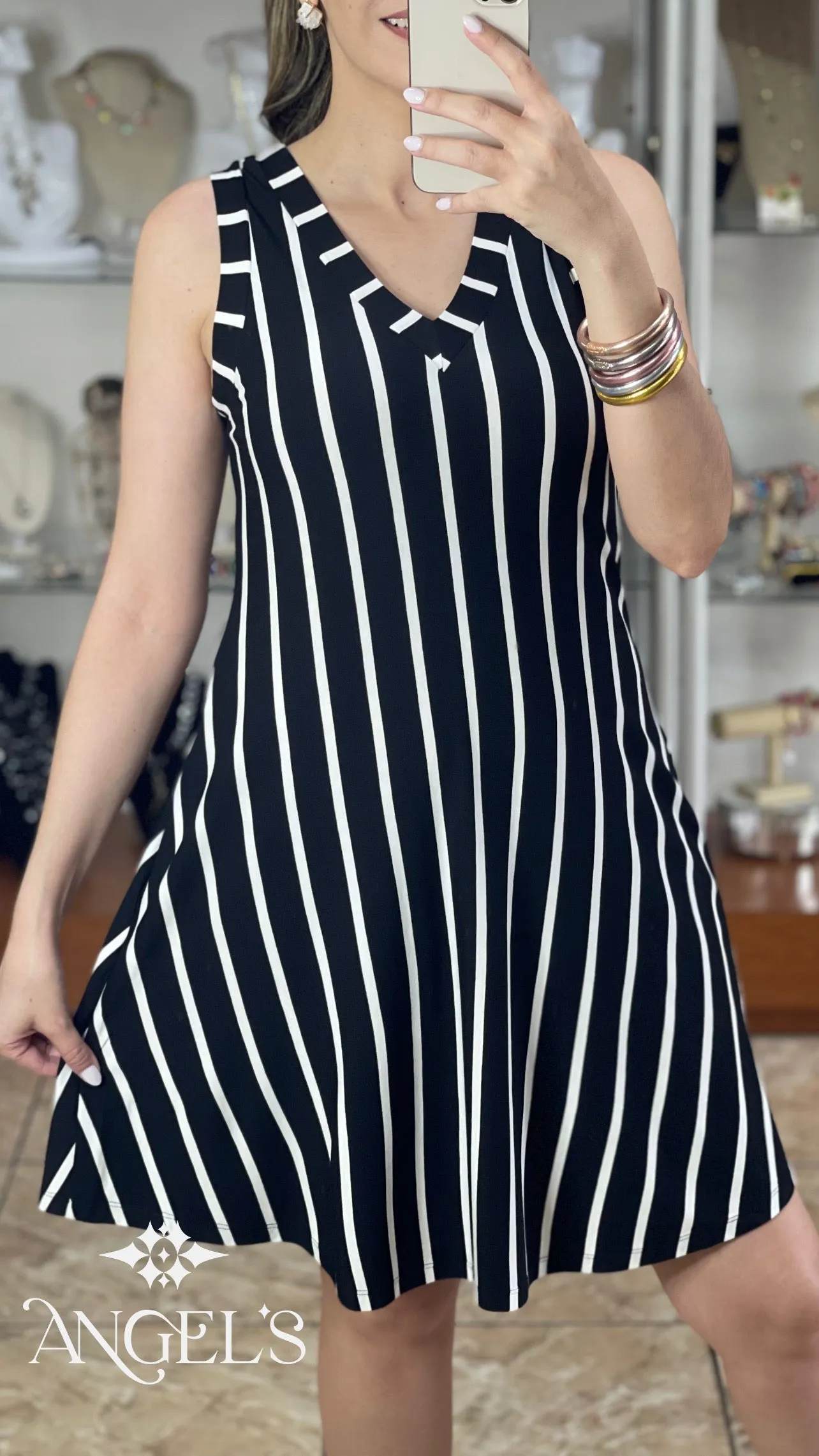 Sleeveles Stripes Dress