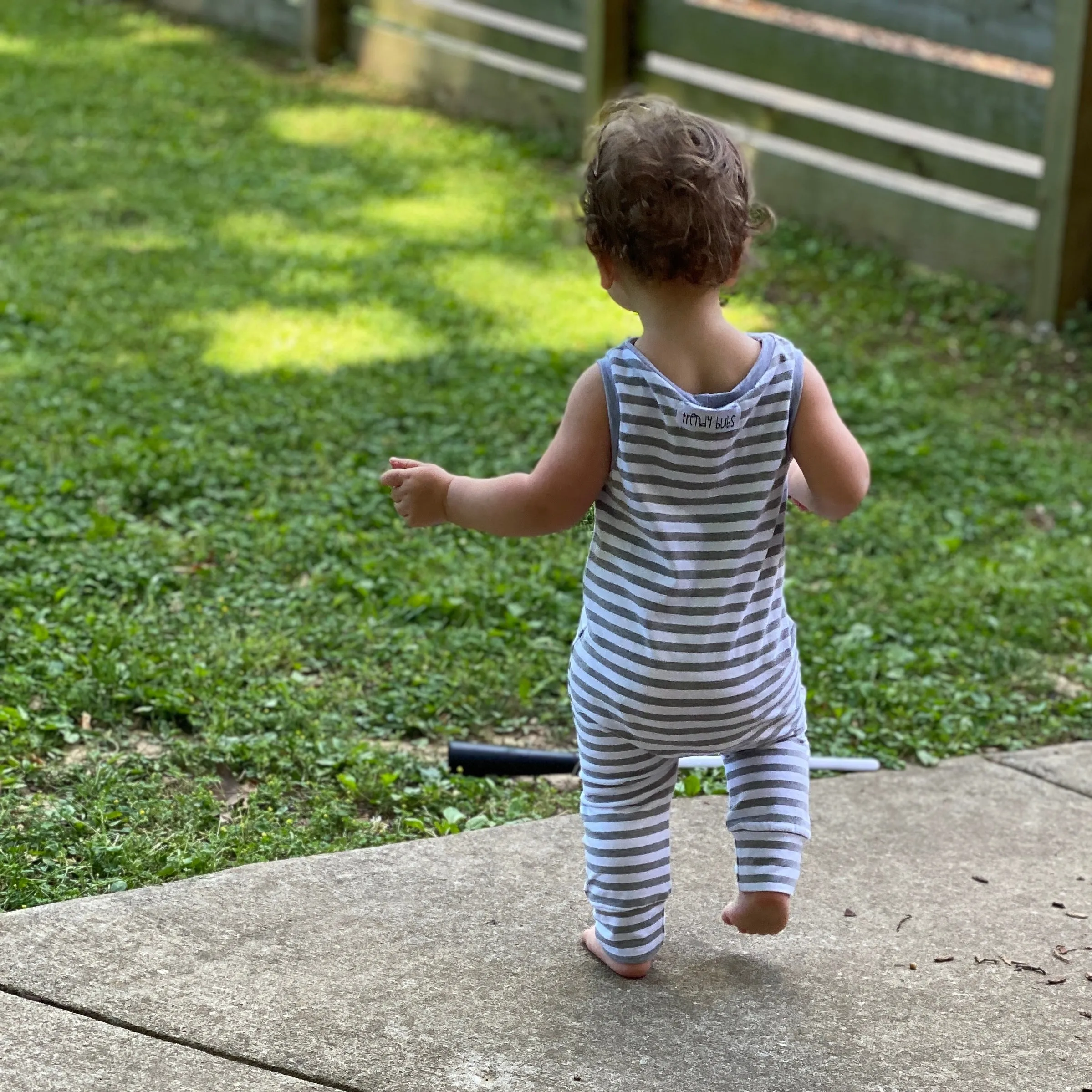 Staple Stripes Romper ( 6-12 black and white left)