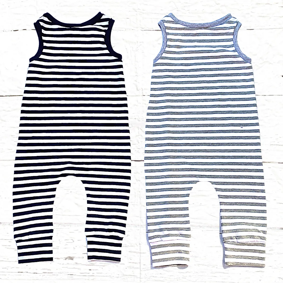 Staple Stripes Romper ( 6-12 black and white left)