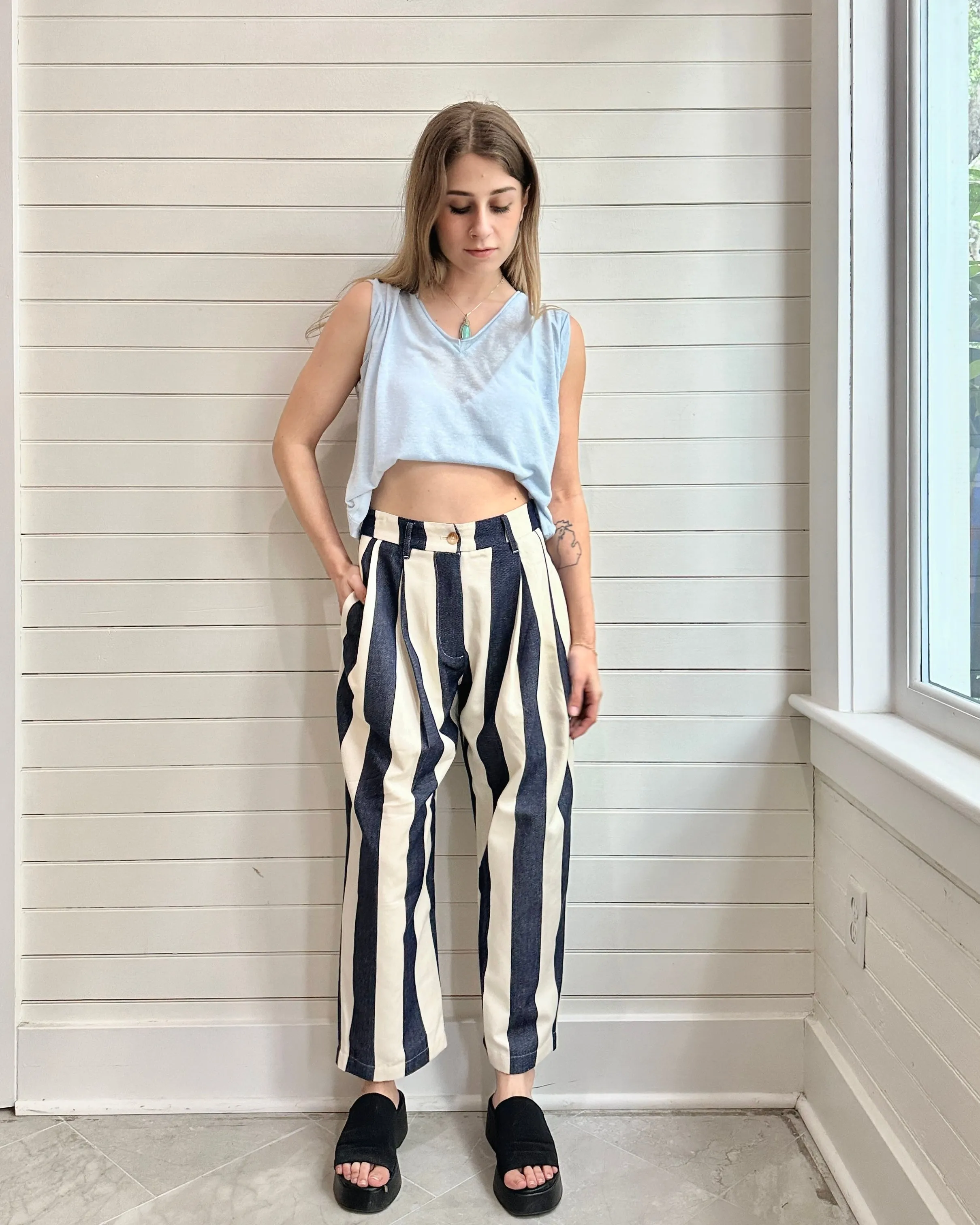 Striped Taper Beach Pants