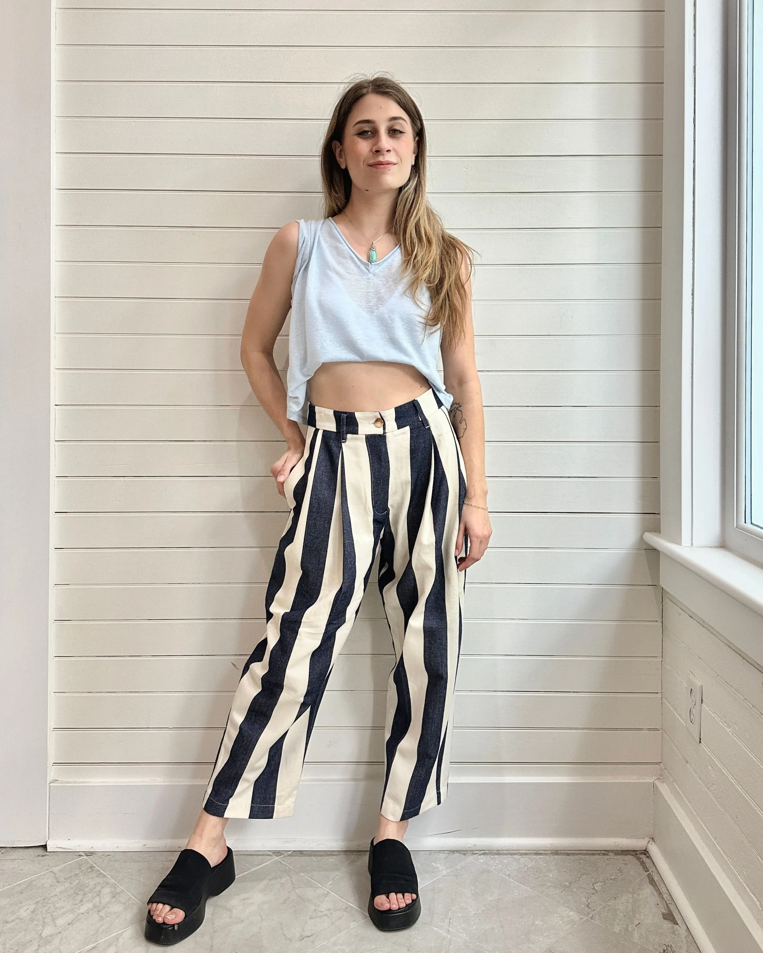 Striped Taper Beach Pants