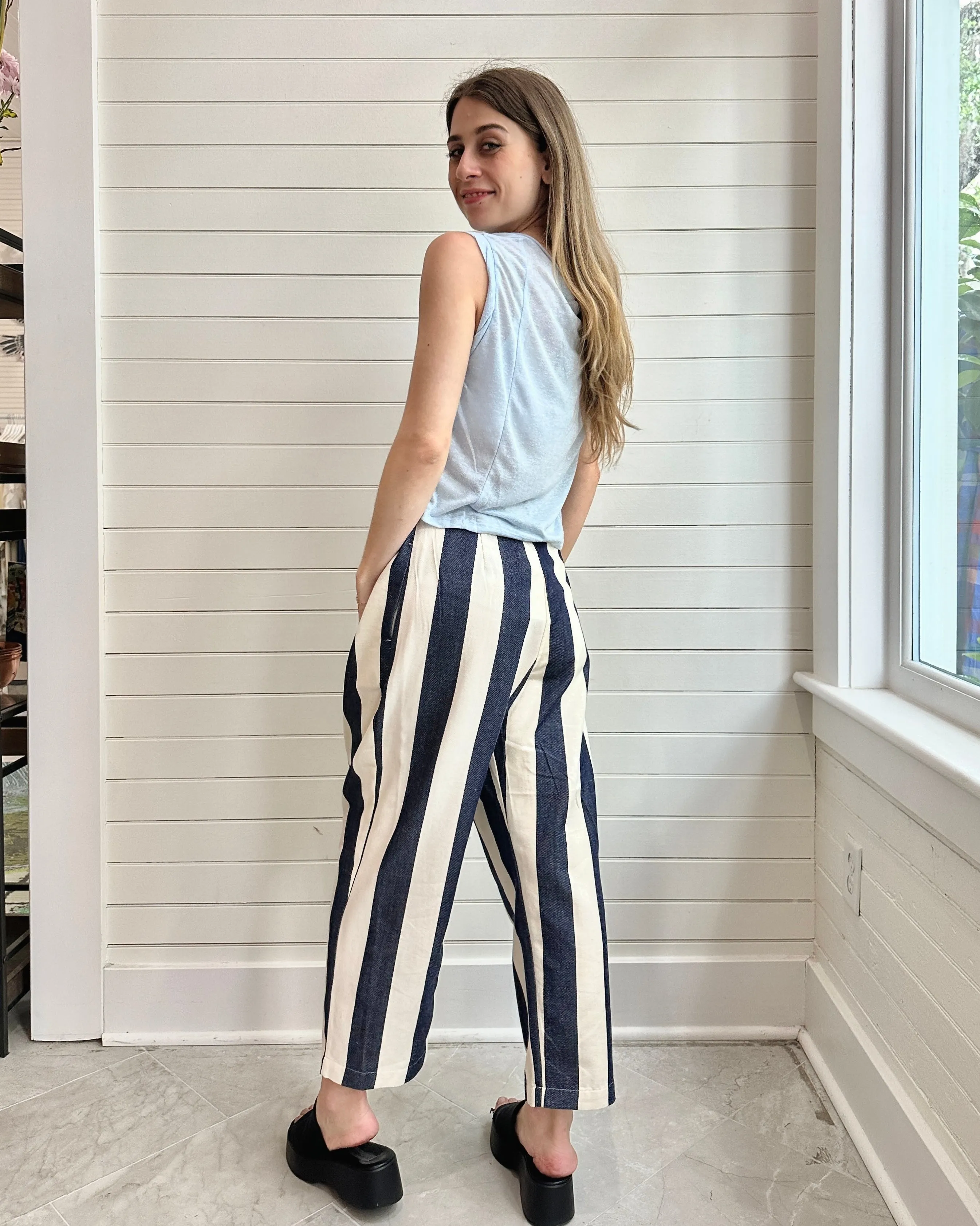 Striped Taper Beach Pants