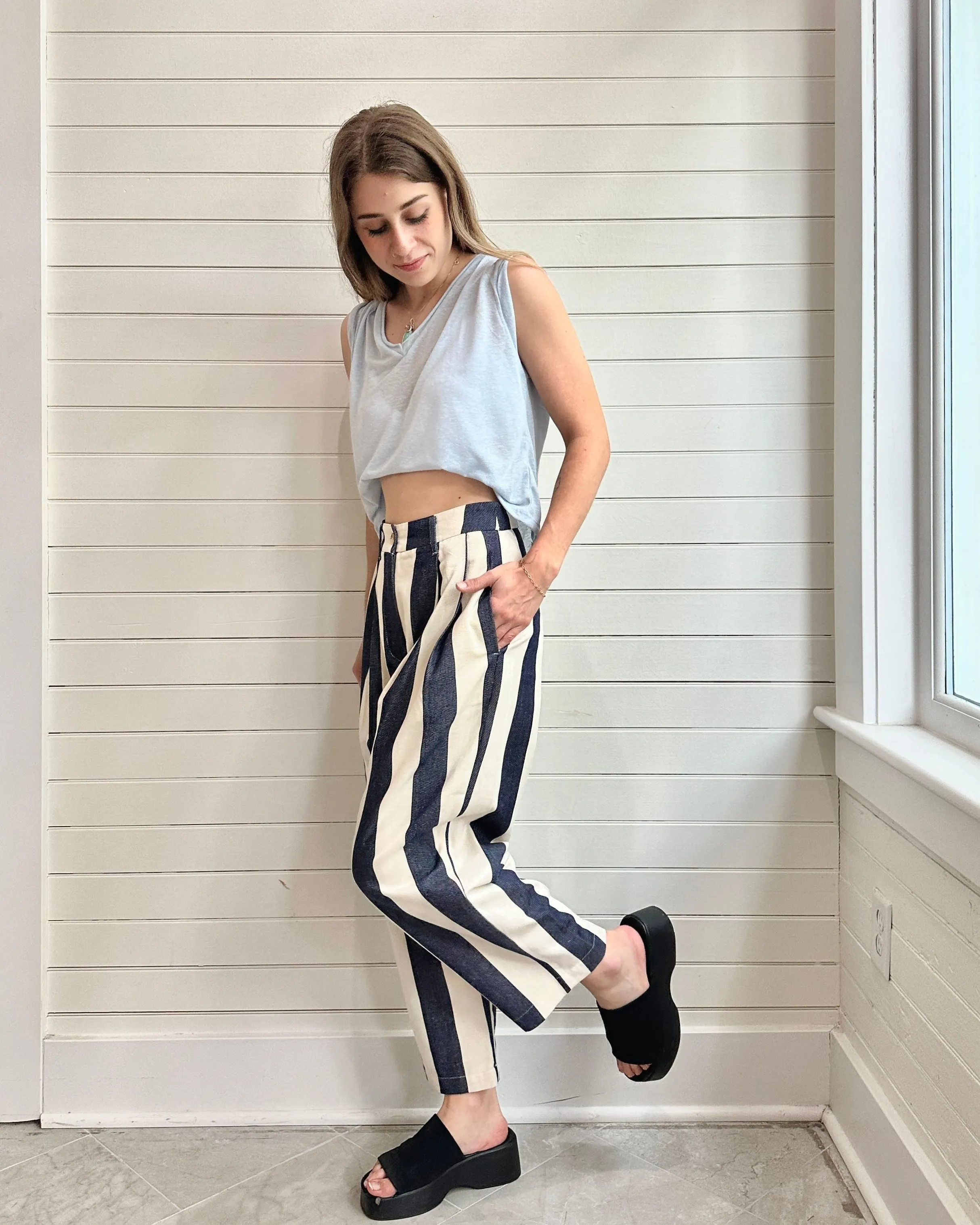 Striped Taper Beach Pants