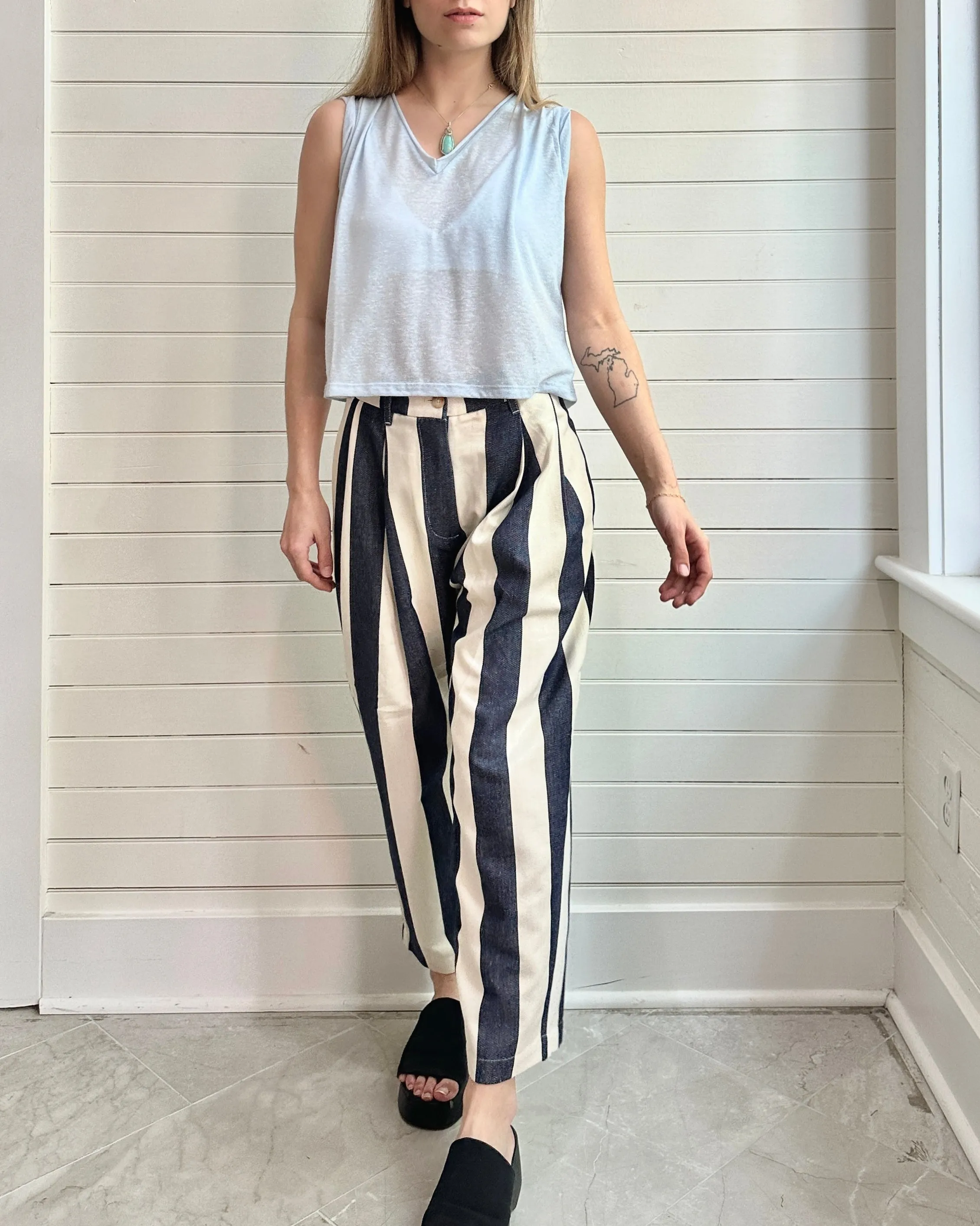 Striped Taper Beach Pants