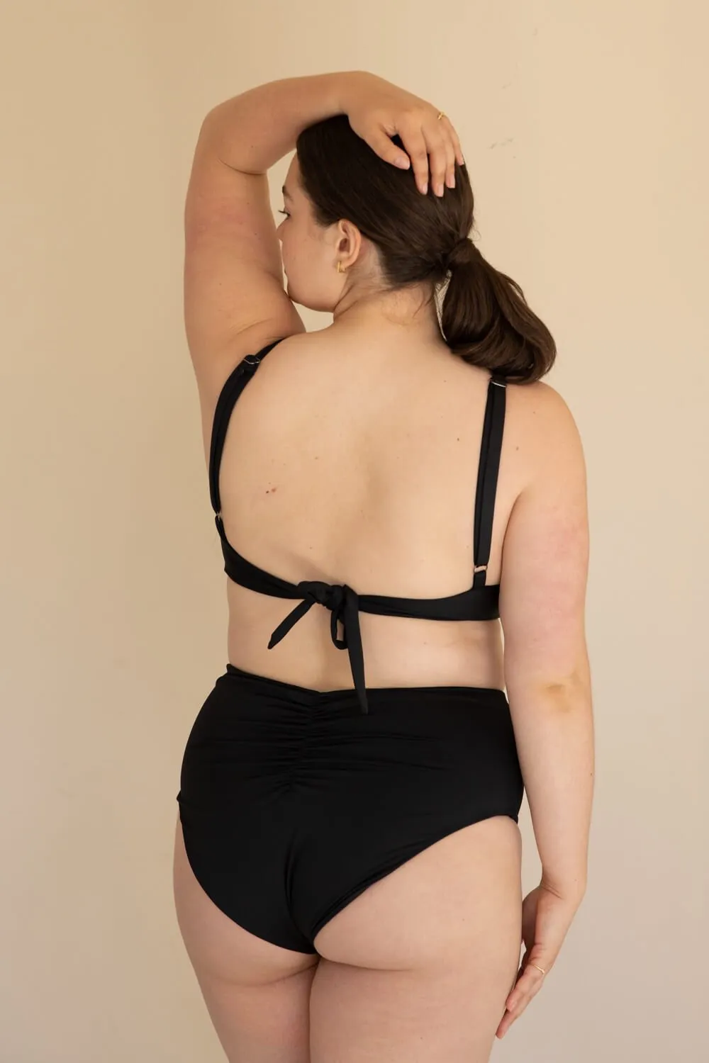 The Amalfi Underwire Tie Back Top - Matte Black