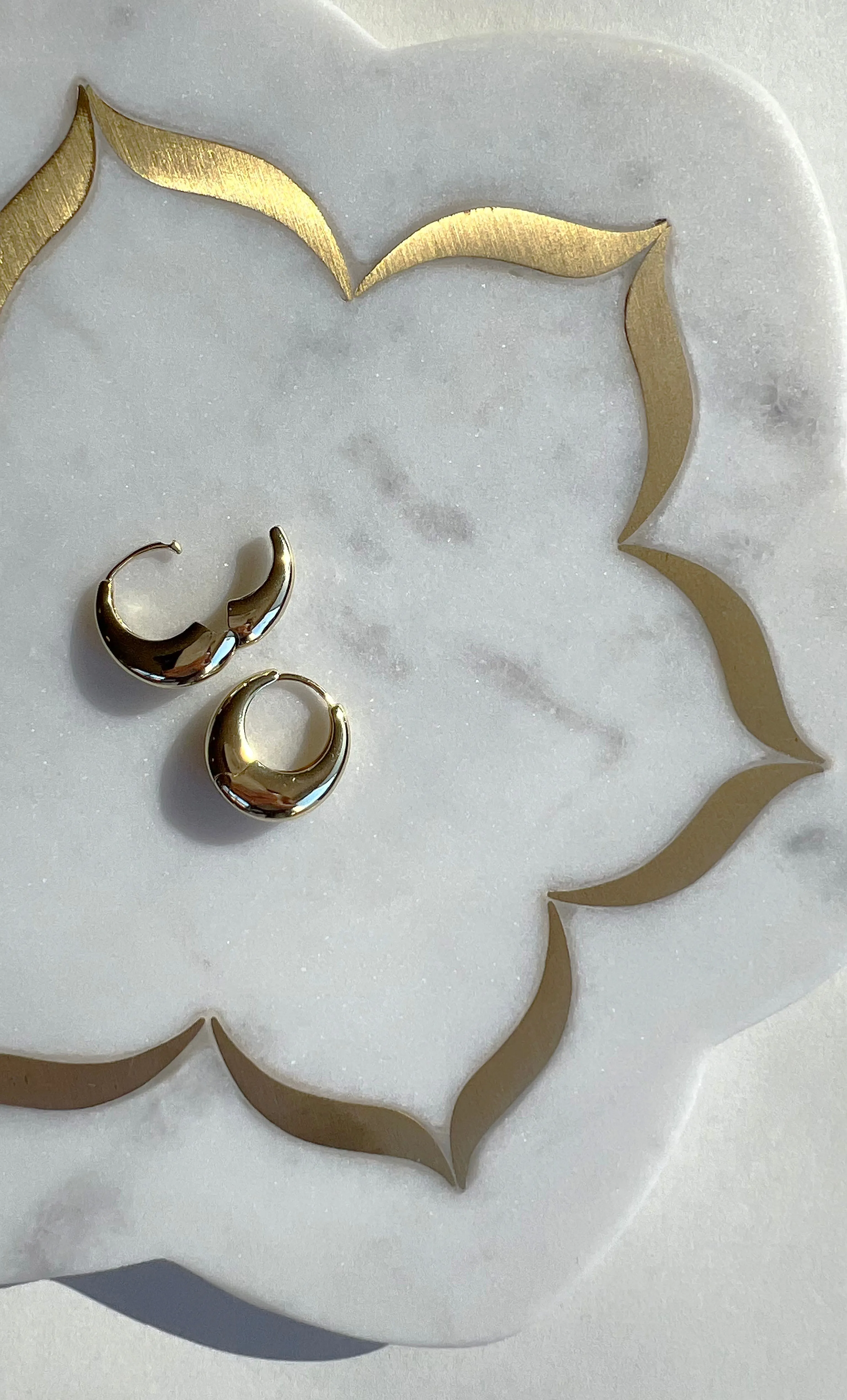 The Tunik Gold Disk Hoop Earrings