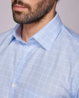 Twill Checked Shirt - Blue & White