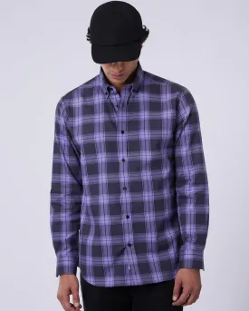 Twill Checked Shirt - Purple & Black