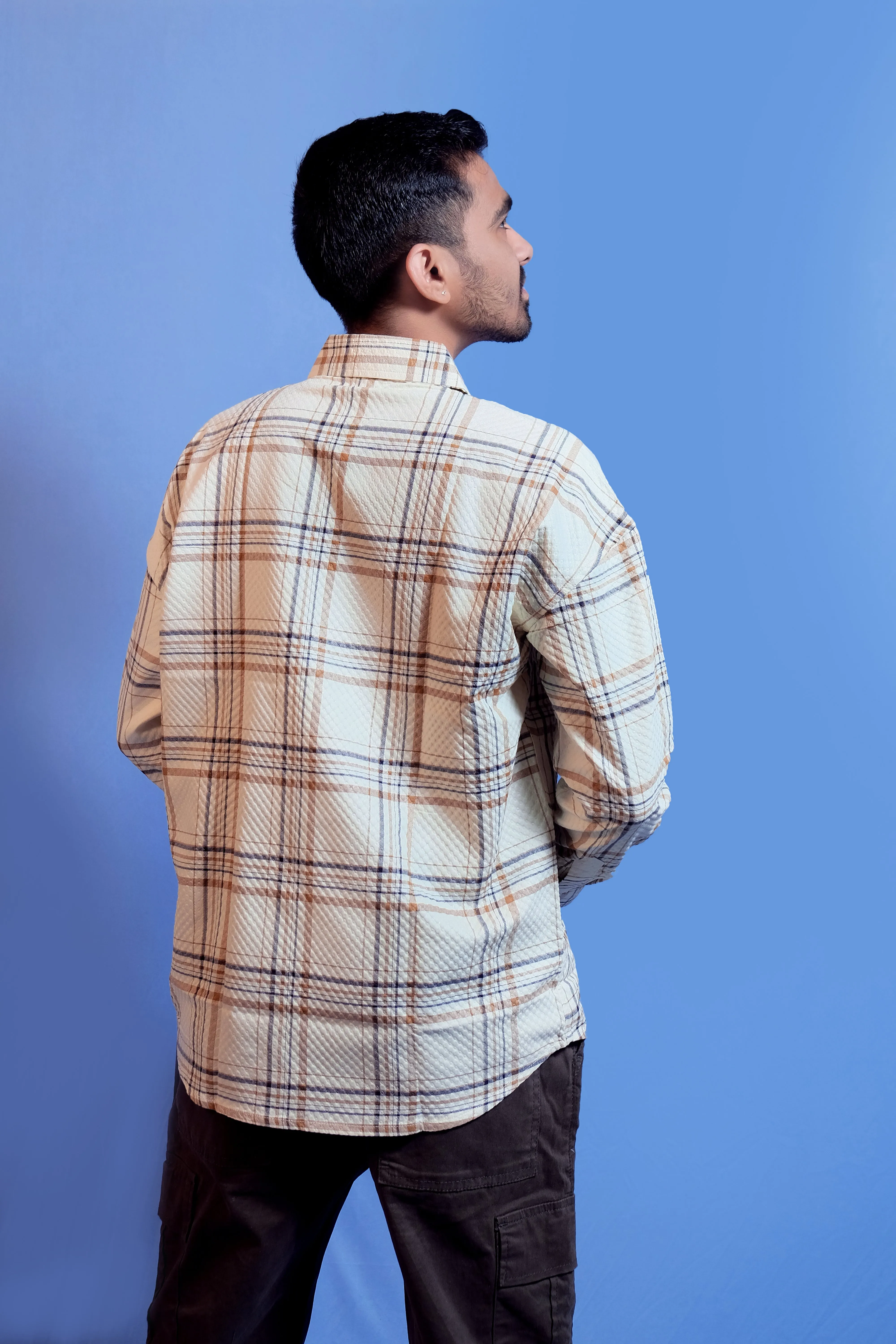 Unisex Relaxed Fit Oversized Checked Shirt