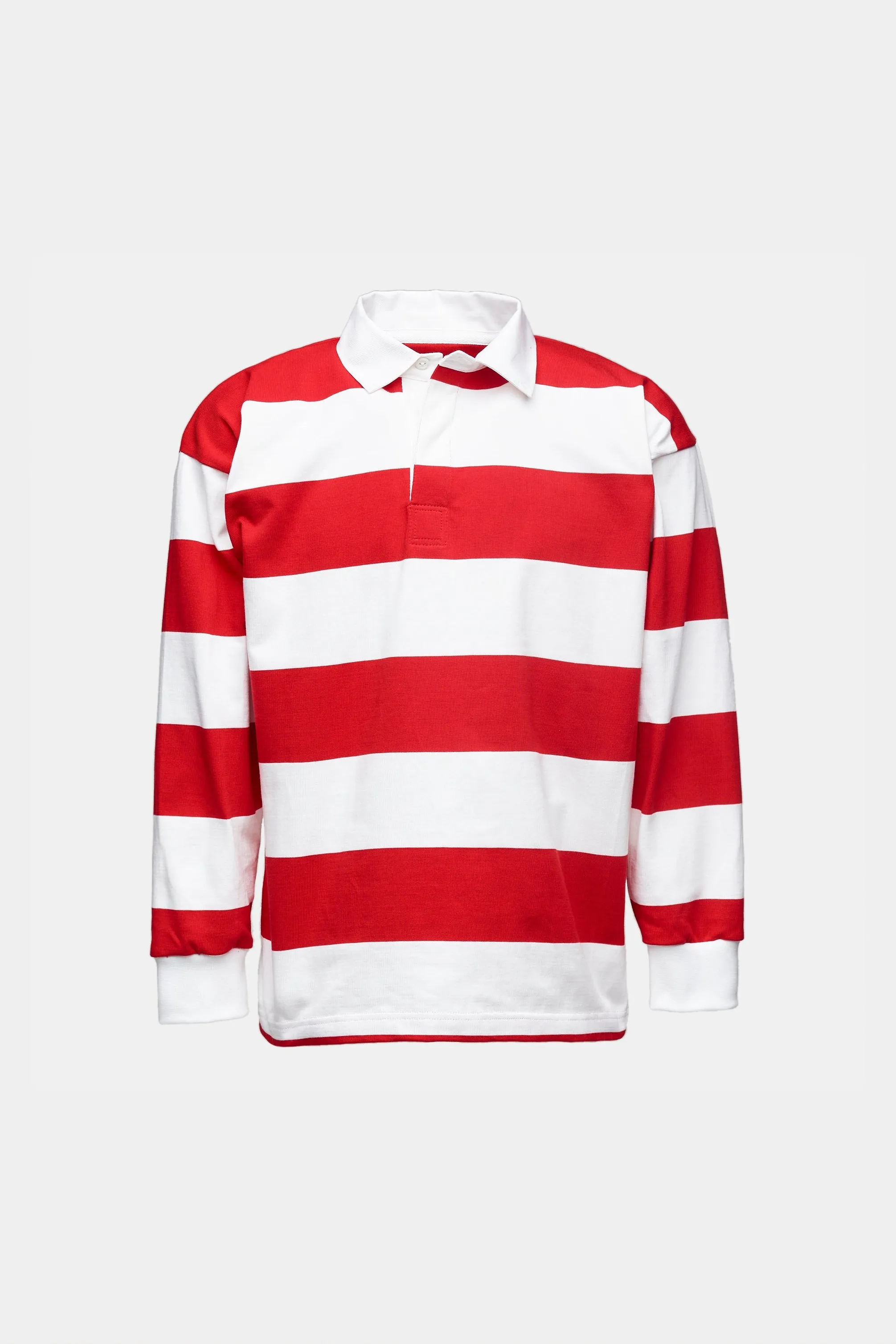 Wide Striped Rugby Shirt - Red/White