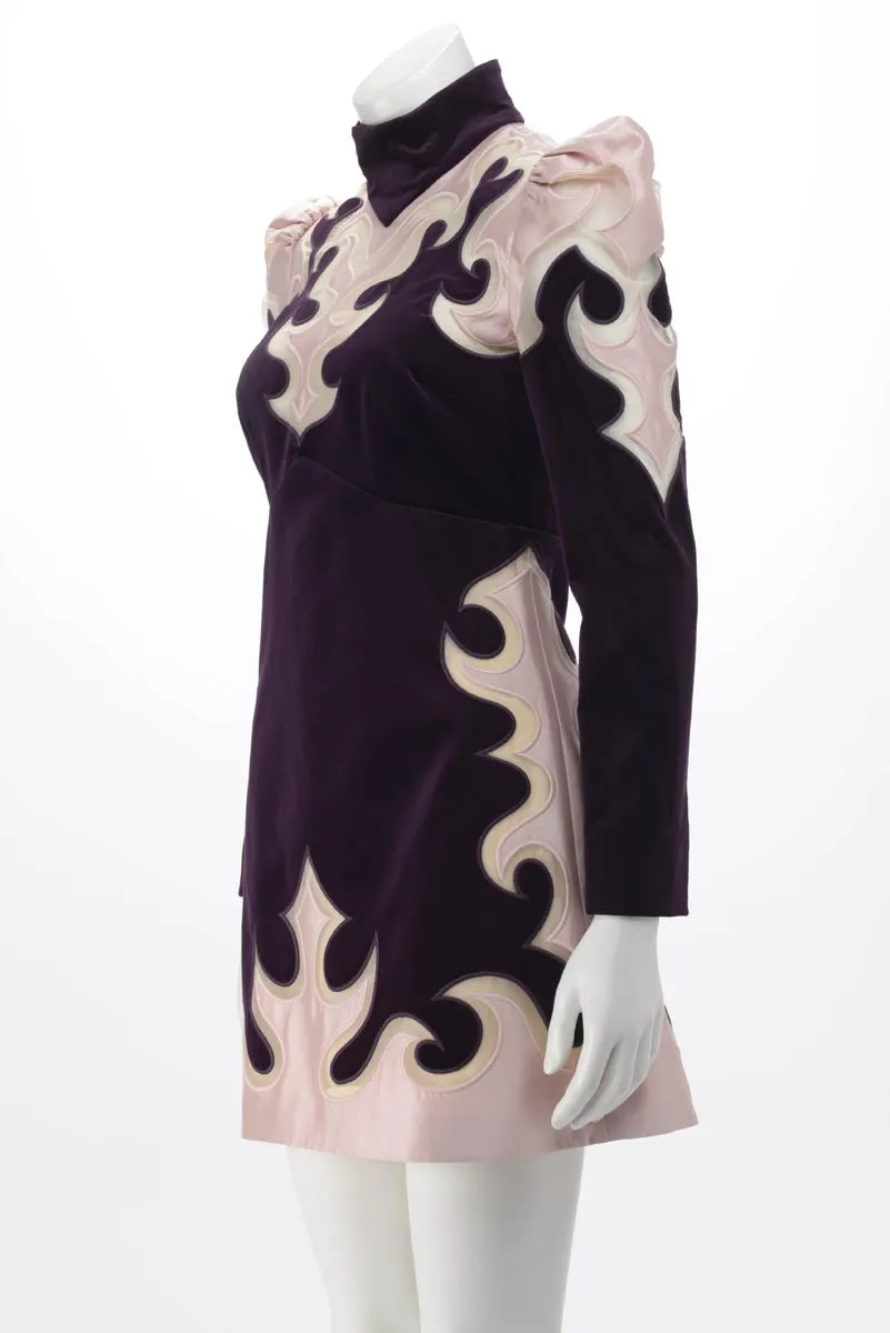 Zimmermann Dark Purple Velvet Ladybeetle Mystic Mini Dress 0